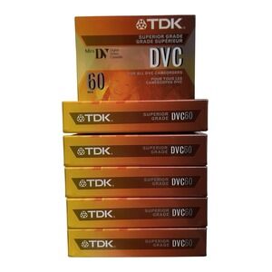 TDK DVC 60 Mini DV Digital Video Cassette Tapes Superior Grade Lot of 6